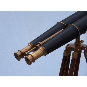 Handcrafted Model Ships Floor Standing Admirals Antique Brass Binoculars with Leather 62 BI-0311-ANL