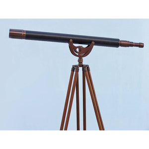 Handcrafted Model Ships Floor Standing Bronzed With Leather Anchormaster Telescope 65" ST-0148-BZL