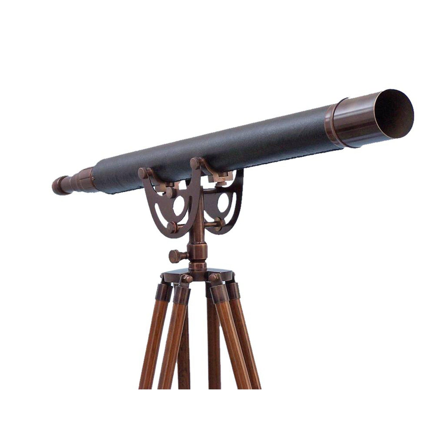 Handcrafted Model Ships Floor Standing Bronzed With Leather Anchormaster Telescope 65