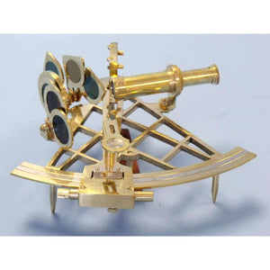 Handcrafted Model Ships Admiral's Brass Sextant with Rosewood Box 12" NS-0417