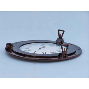 Handcrafted Model Ships Antique Copper Decorative Ship Porthole Clock 17" WC-1448-17-AC