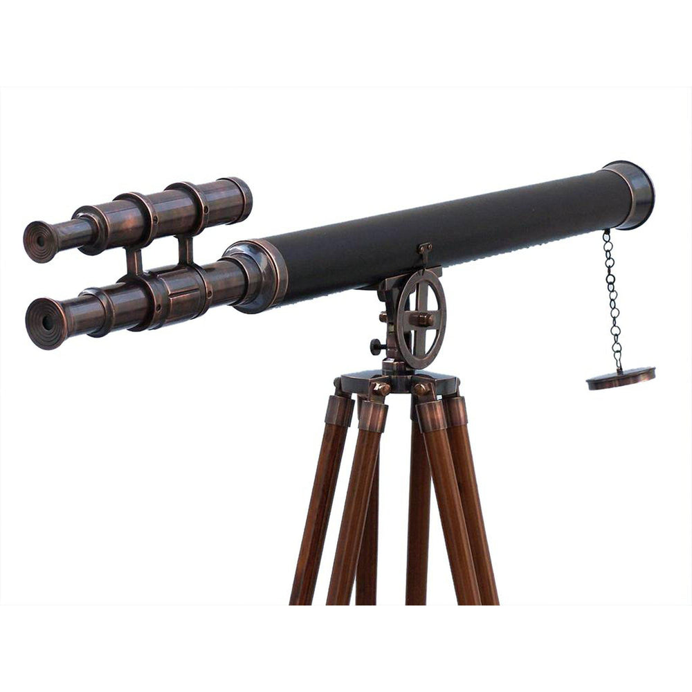 Handcrafted Model Ships Floor Standing Antique Copper with Leather Griffith Astro Telescope 65
