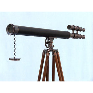 Handcrafted Model Ships Floor Standing Antique Copper with Leather Griffith Astro Telescope 65" ST-0124AC-L