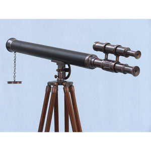 Handcrafted Model Ships Floor Standing Antique Copper with Leather Griffith Astro Telescope 65" ST-0124AC-L