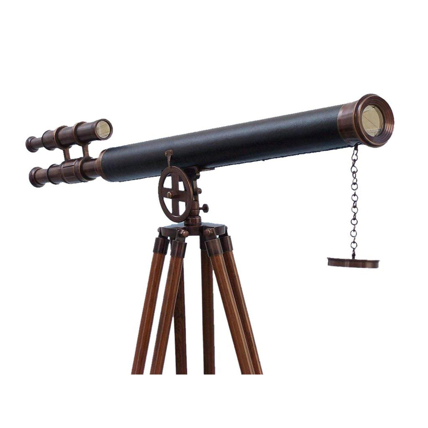 Handcrafted Model Ships Floor Standing Bronzed With Leather Griffith Astro Telescope 65