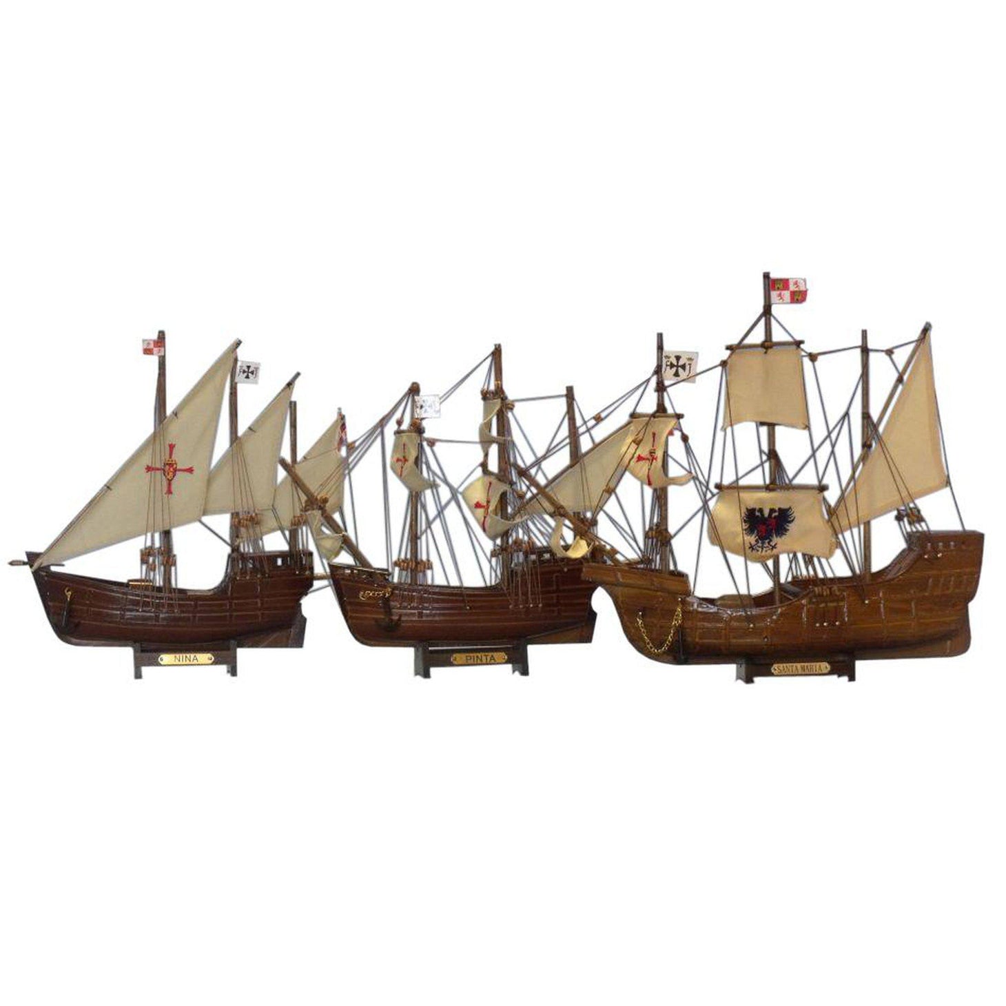 Handcrafted Model Ships Wooden Santa Maria, Nina & Pinta Model Ship Set Santa Maria,Nina12,Pinta12