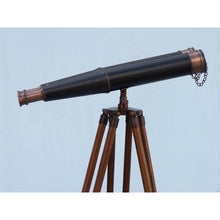 Handcrafted Model Ships Floor Standing Admiral's Bronzed With Leather Binoculars 62" BI-0311-BZ-L