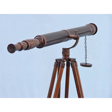 Handcrafted Model Ships Floor Standing Bronzed With Leather Galileo Telescope 65" ST-0117-BZL