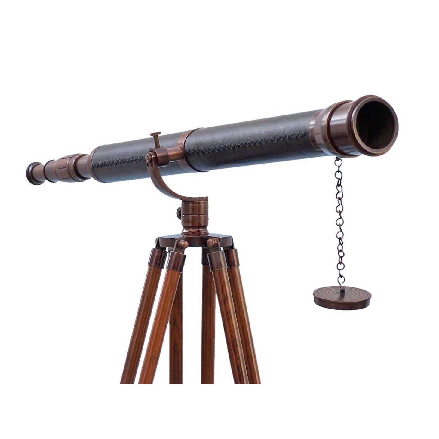 Handcrafted Model Ships Floor Standing Bronzed With Leather Galileo Telescope 65
