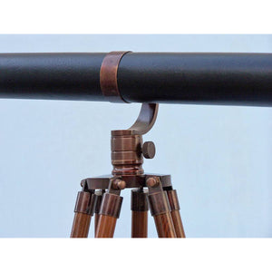 Handcrafted Model Ships Floor Standing Bronzed With Leather Galileo Telescope 65" ST-0117-BZL