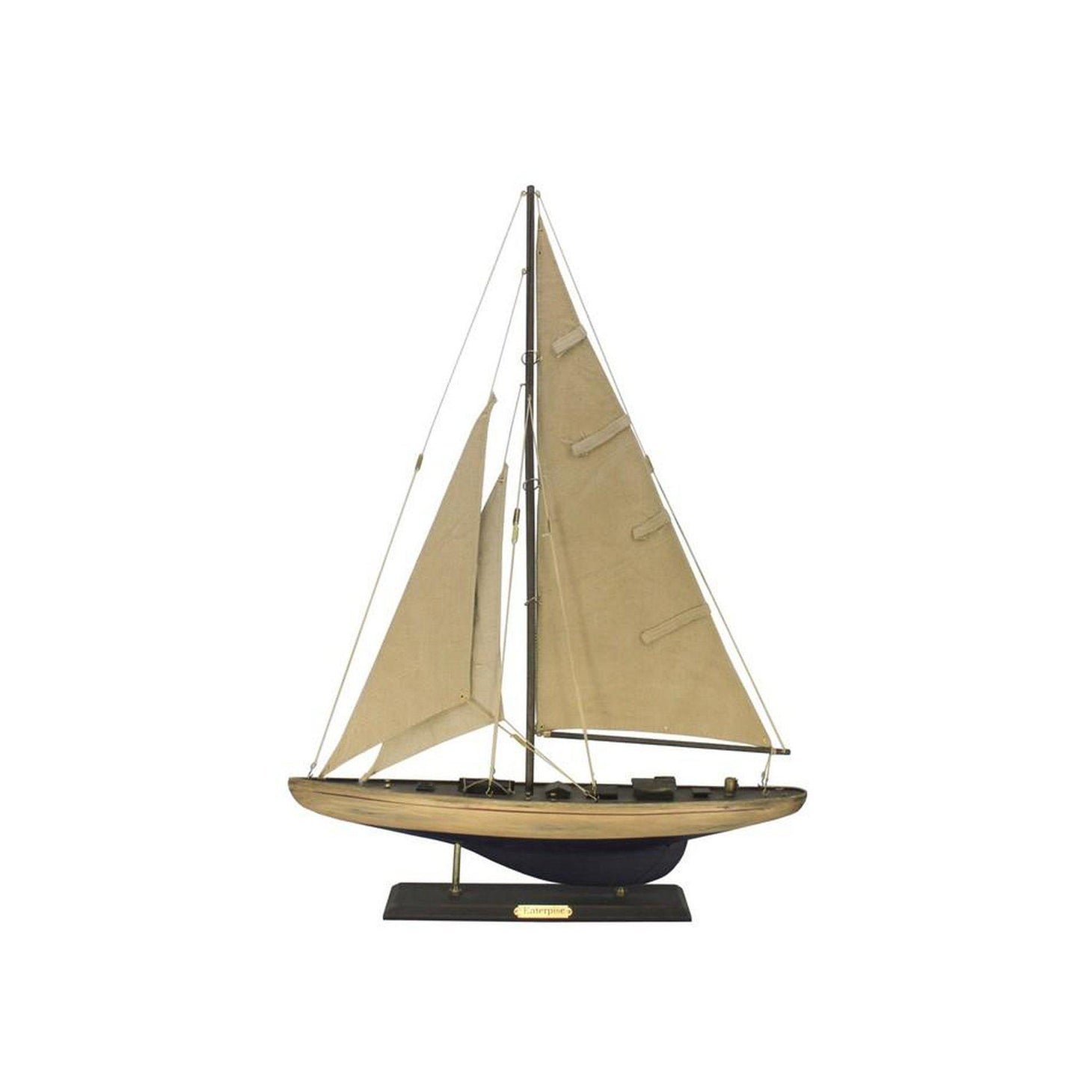 Handcrafted Model Ships Wooden Rustic Enterprise Limited Model Sailboat Decoration 27 R-Enterprise-30