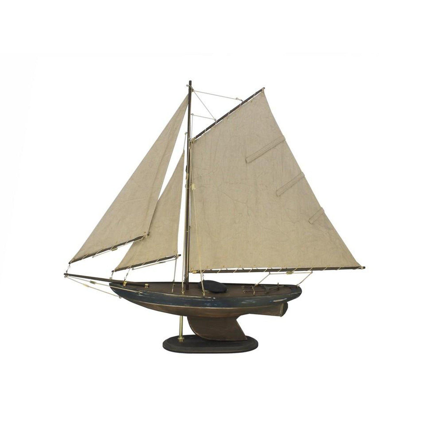 Handcrafted Model Ships Wooden Rustic Newport Sloop Model Sailboat Decoration 30