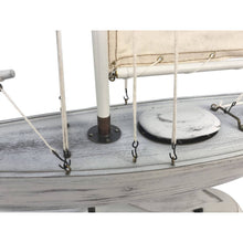 Handcrafted Model Ships Wooden Rustic Whitewashed Bermuda Sloop Model Sailboat 30" WW-BS-30