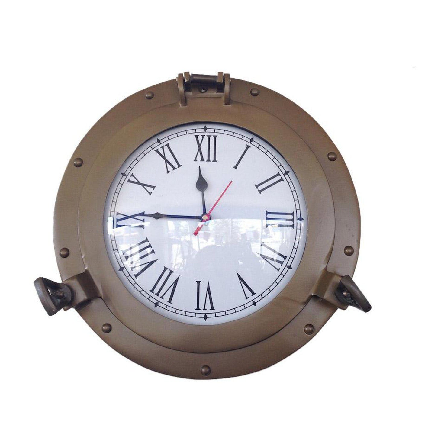 Handcrafted Model Ships Antique Brass Decorative Ship Porthole Clock 12