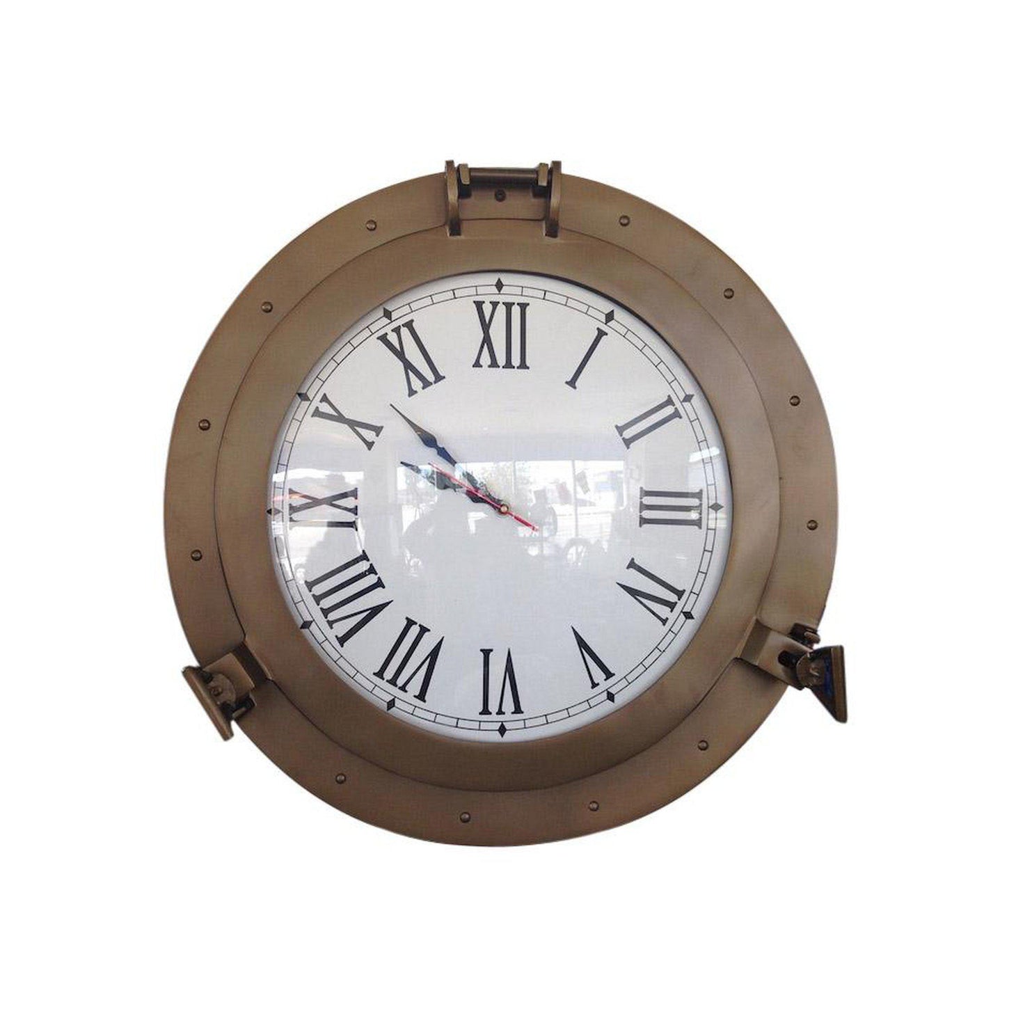 Handcrafted Model Ships Antique Brass Decorative Ship Porthole Clock 17