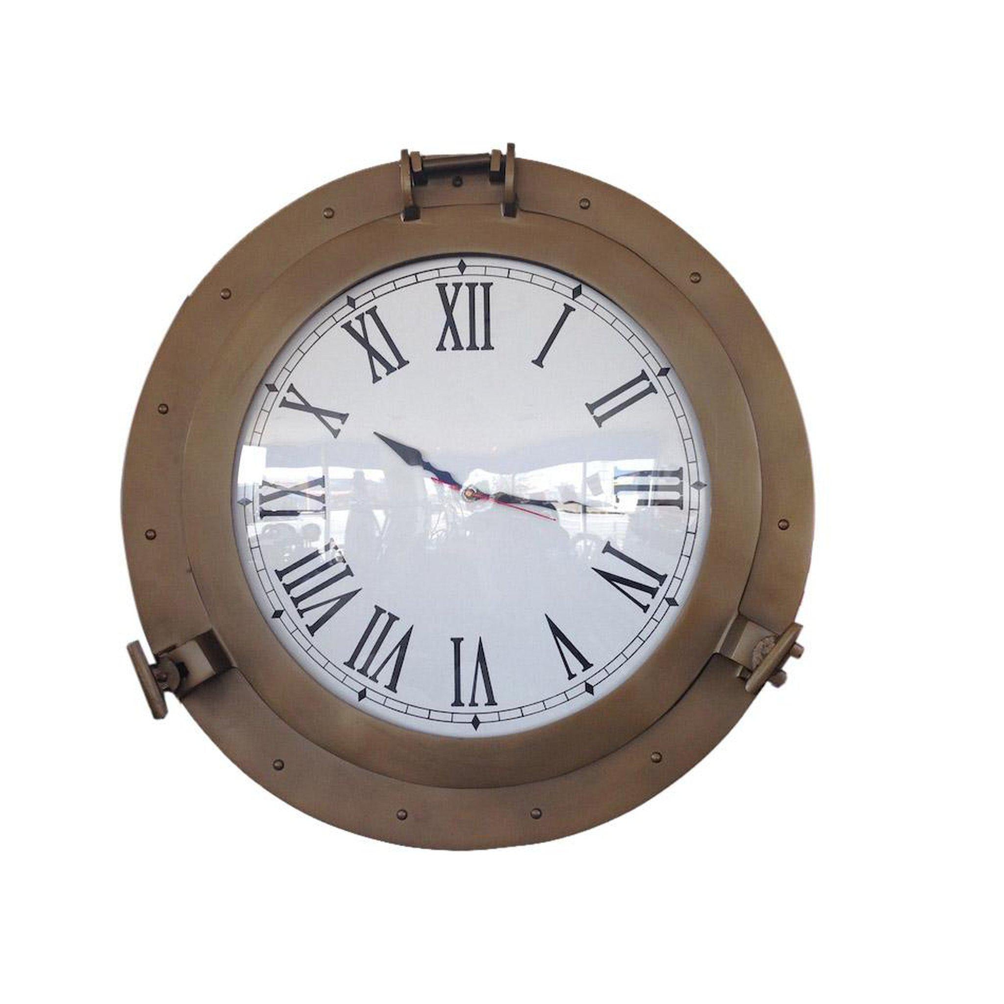 Buy Antique Brass Decorative Ship Porthole Clock 24 – Adama Model Ships