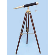 Handcrafted Model Ships Floor Standing Brass/Leather Harbor Master Telescope 50" ST-0129A