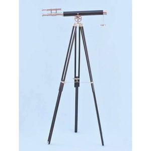 Handcrafted Model Ships Chrome - Leather Griffith Astro Telescope 64 with Black Wooden Legs ST-0124NL