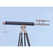 Handcrafted Model Ships Chrome - Leather Griffith Astro Telescope 64 with Black Wooden Legs ST-0124NL