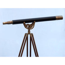 Handcrafted Model Ships Floor Standing Antique Brass Leather Anchormaster Telescope 65 ST-0148-ANL