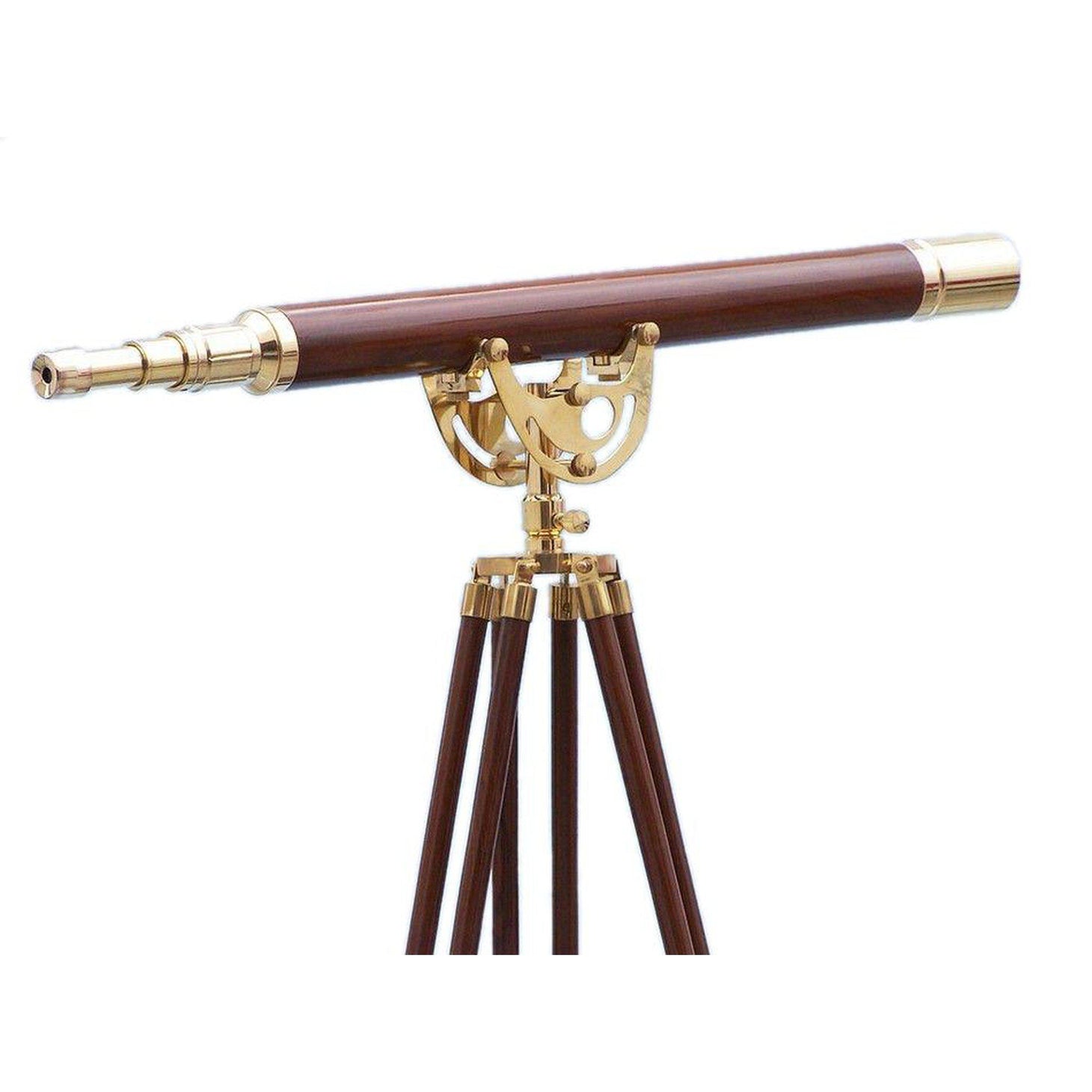 Handcrafted Model Ships Floor Standing Brass/Wood Anchormaster Telescope 65