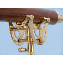 Handcrafted Model Ships Floor Standing Brass/Wood Anchormaster Telescope 65" ST-0148WD