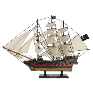 Handcrafted Model Ships Wooden Blackbeard's Queen Anne's Revenge White Sails Limited Model Pirate Ship 26 QA-26-White-Sails