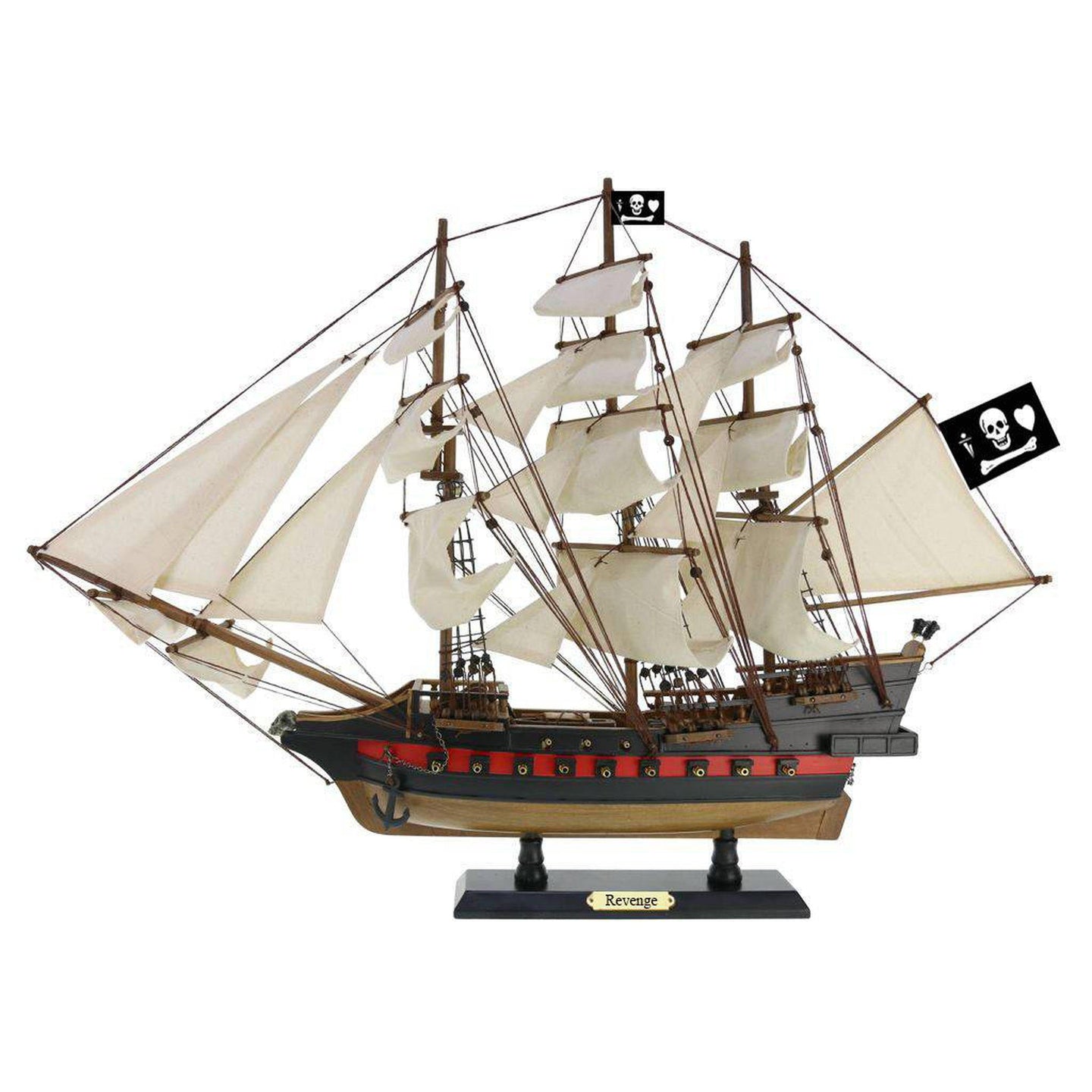 Handcrafted Model Ships Wooden John Gow's Revenge White Sails Limited Model Pirate Ship 26 Revenge-26-White-Sails