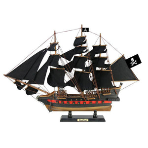 Handcrafted Model Ships Wooden Black Pearl Black Sails Limited Model Pirate Ship 26" Black-Pearl-26-Black-Sails