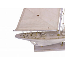 Handcrafted Model Ships Wooden Rustic Whitewashed Pacific Sailer Model Sailboat Decoration 35" Yacht-34-WW