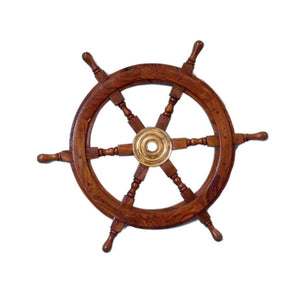 Handcrafted Model Ships Deluxe Class Wood and Brass Decorative Ship Wheel 30 SW-1715