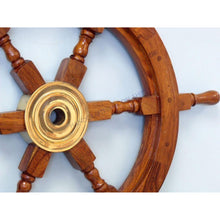 Handcrafted Model Ships Deluxe Class Wood and Brass Decorative Ship Wheel 30 SW-1715