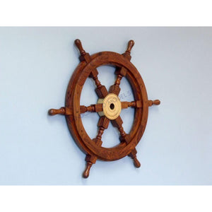 Handcrafted Model Ships Deluxe Class Wood and Brass Decorative Ship Wheel 30 SW-1715